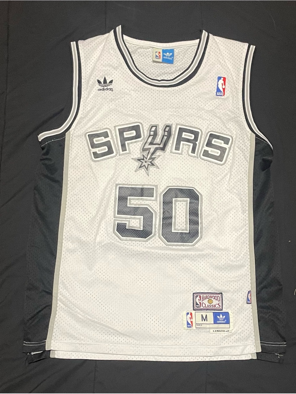 Vintage Adidas NBA San Antonio Spurs David Robinson #50 White Jersey Size Medium